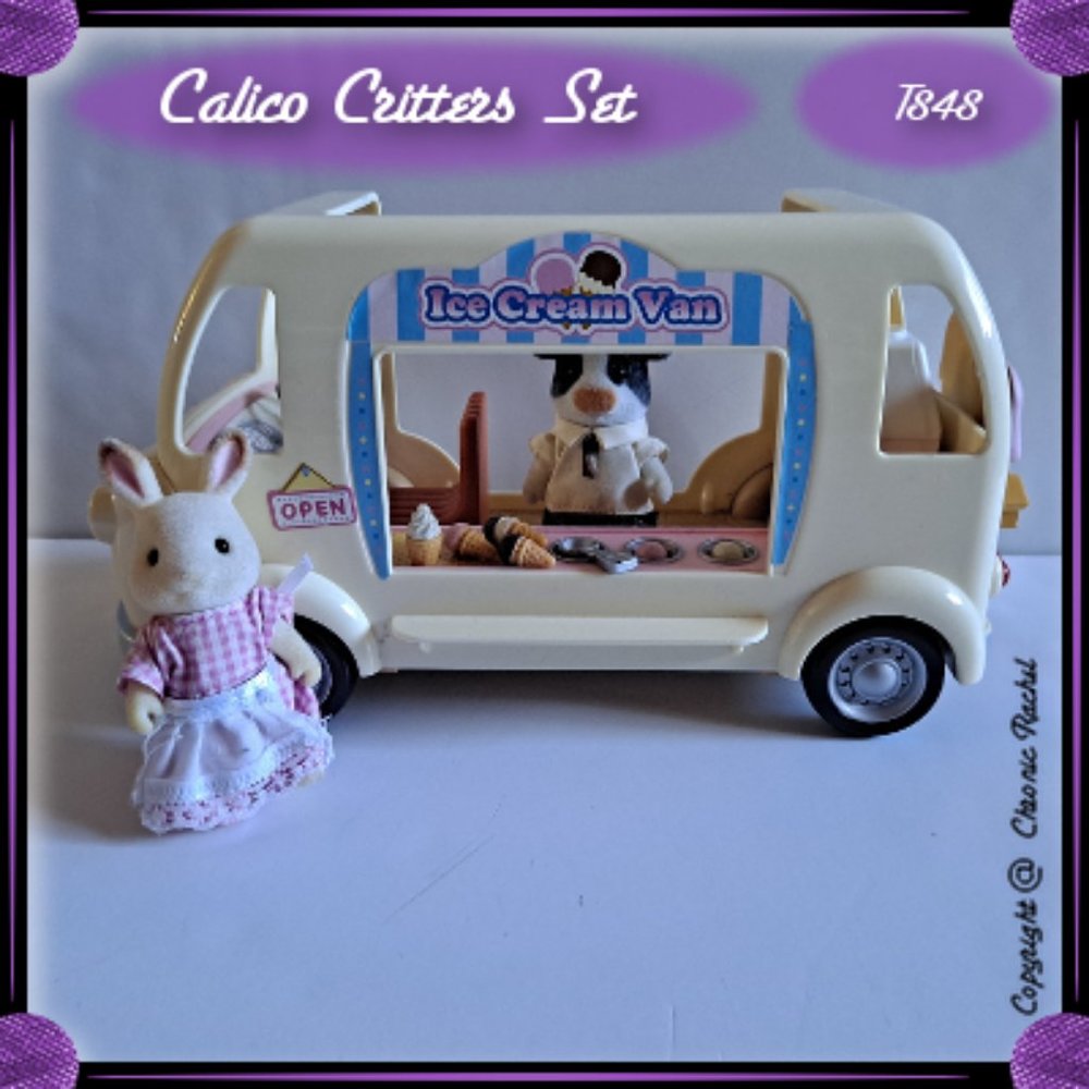 Icecream Food Truck with Cow & Rabbit Adult Helpers